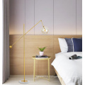 Zhongshan cheap living room glass shade golden corner floor lamp